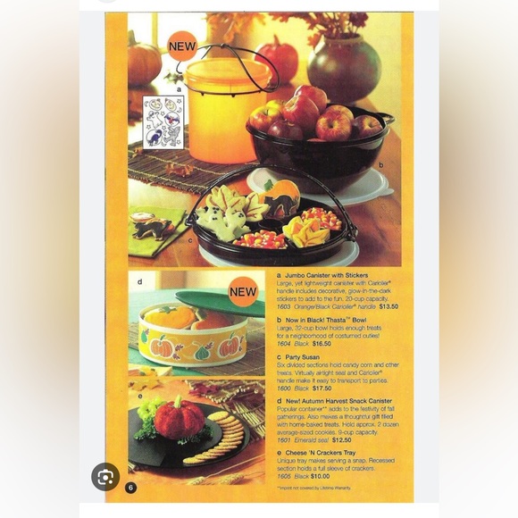 Tupperware Vintage 90s Autumn Harvest Large Snack Cookie Canister Halloween Fall - Picture 10 of 12